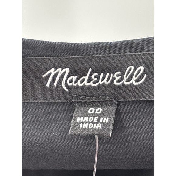 Madewell V-Neck Circle Seamed Maxi Dress True Black Sleeveless Cotton 00 NW050 - Picture 10 of 13